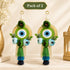 Green Handmade Floral Evil Eye Door Hanging Pair with Pearl Beads & Tassels | Home Decor | Craft Shop India