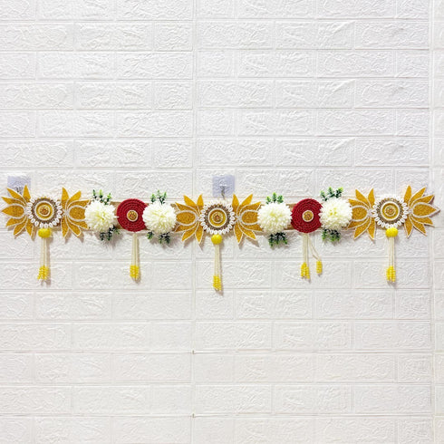 Yellow Lotus Toran Bandhanwar for Door Entrance | 40 Inch | Handmade Floral Door Hanging | Craft Shop India