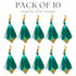 Sea Green Silk Hanging Tassels with Golden Cutdana Beads for Saree Pallu, Blouse, Lehenga, Dupatta, DIY Art & Craft Decoration | Pack of 10 | Craft Shop India