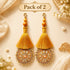 Mustard Yellow Mirror Work Round Latkan Tassel Set of 2 for Saree Pallu, Blouse, Dupatta & Lehenga | Craft Shop India