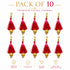 Rani Pink Silk Hanging Tassels with Golden Cutdana Beads for Saree Pallu, Blouse, Lehenga, Dupatta, DIY Art & Craft Decoration | Pack of 10 | Craft Shop India