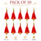 Carrot Red Silk Hanging Tassels with Golden Cutdana Beads for Saree Pallu, Blouse, Lehenga, Dupatta, DIY Art & Craft Decoration | Pack of 10 | Craft Shop India