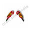 Red Parrot Wooden Miniature Small Size