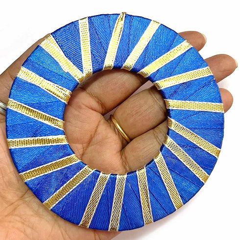 Blue Color Gota Ring Plate Pack Of 10