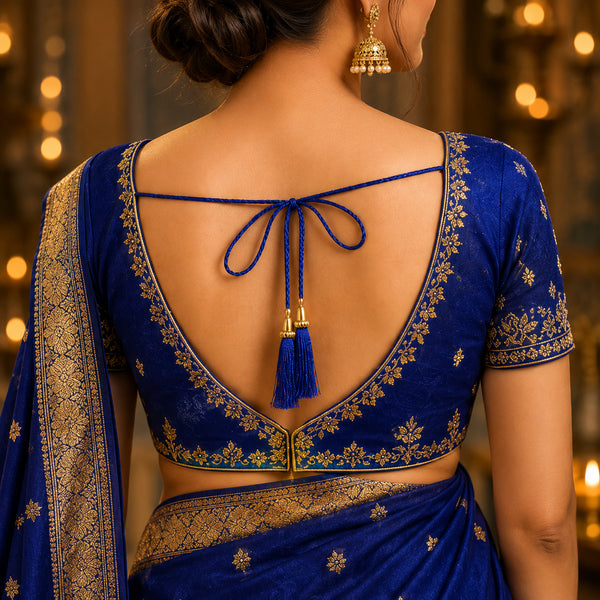 Royal Blue Tassel with Cord Rope Pack of 2 for Saree Pallu, Blouse & Lehenga | Craft Shop India