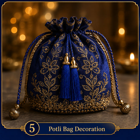 Royal Blue Tassel with Cord Rope Pack of 2 for Saree Pallu, Blouse & Lehenga | Craft Shop India