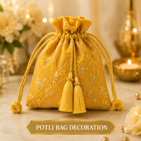 Yellow Tassel with Cord Rope Pack of 2 for Saree, Blouse, Dupatta & Lehenga | Craft Shop India