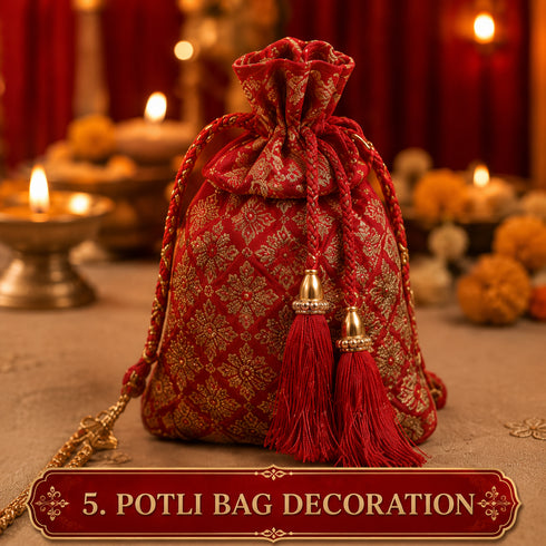 Red Tassel with Cord Rope Pack of 2 for Saree Pallu, Blouse, Lehenga & Dupatta | Craft Shop India