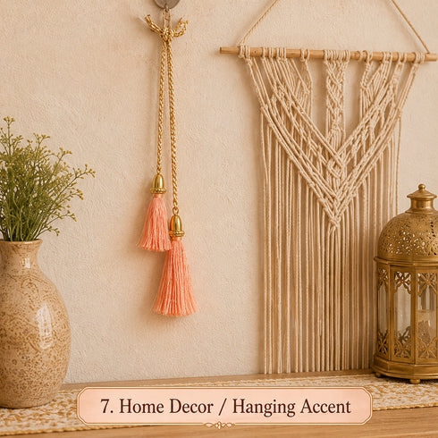 Peach Tassel with Cord Rope Pack of 2 for Saree, Blouse, Lehenga & Dupatta | Craft Shop India