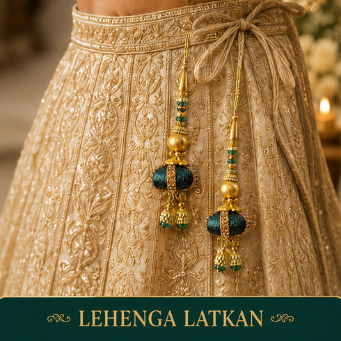 Green Handmade Ethnic Beads Latkan Tassel Pack of 2 for Saree Pallu, Blouse, Lehenga & Dupatta | Craft Shop India