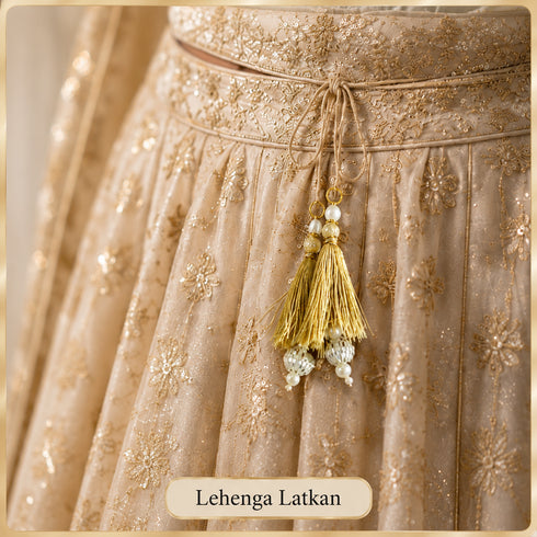 Golden Silk Hanging Tassels with Silver Cutdana Beads for Saree Pallu, Blouse, Lehenga, Dupatta, DIY Craft & Decoration | Pack of 10 | Craft Shop India
