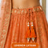 Orange Silk Hanging Tassels with Silver Cutdana Beads for Saree Pallu, Blouse, Lehenga, Dupatta, DIY Art & Craft Decoration | Pack of 10 | Craft Shop India