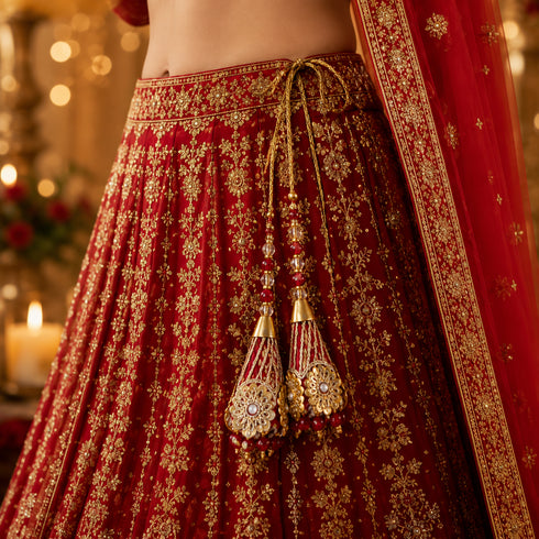 Maroon Ethnic Nalki Cone Latkan Tassel Pack of 2 for Saree, Blouse & Lehenga | Craft Shop India