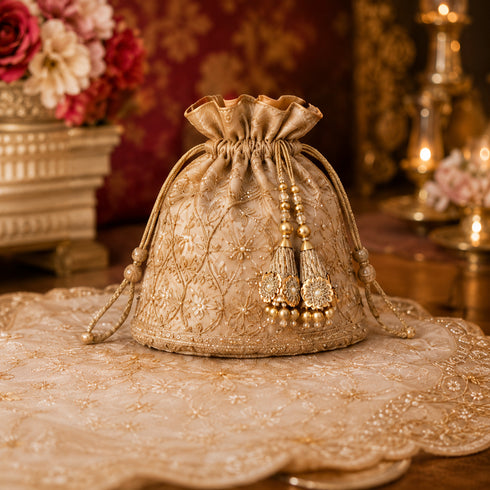 Gold Ethnic Nalki Cone Latkan Tassel Pack of 2 for Saree, Blouse & Lehenga | Craft Shop India