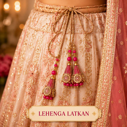 Pink Ethnic Nalki Cone Latkan Tassel Pack of 2 for Saree, Blouse & Lehenga | Craft Shop India