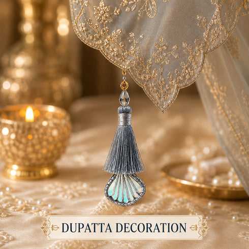 Grey Mirror Handmade Ethnic Latkan Tassel Pack of 2 for Saree, Blouse & Lehenga | Craft Shop India