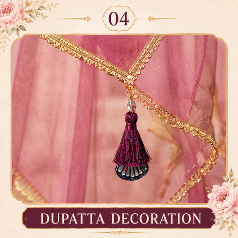 Wine Mirror Handmade Ethnic Latkan Tassel Pack of 2 for Saree, Blouse & Lehenga | Craft Shop India