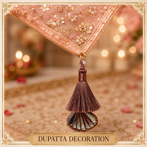 Brown Mirror Handmade Ethnic Latkan Tassel Pack of 2 for Saree, Blouse & Lehenga | Craft Shop India