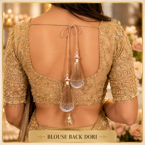 Zari Rose Gold Handmade Ethnic Latkan Tassel Pack of 2 for Saree, Blouse & Lehenga | Craft Shop India