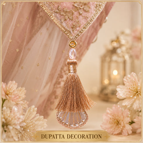 Zari Rose Gold Handmade Ethnic Latkan Tassel Pack of 2 for Saree, Blouse & Lehenga | Craft Shop India