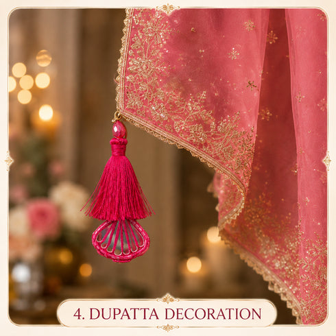 Rani Pink Handmade Ethnic Latkan Tassel Pack of 2 for Saree, Blouse & Lehenga | Craft Shop India