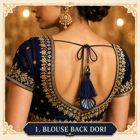 Navy Blue Handmade Ethnic Latkan Tassel Pack of 2 for Saree, Blouse & Lehenga | Craft Shop India