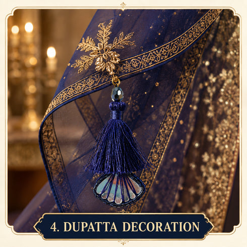 Navy Blue Handmade Ethnic Latkan Tassel Pack of 2 for Saree, Blouse & Lehenga | Craft Shop India