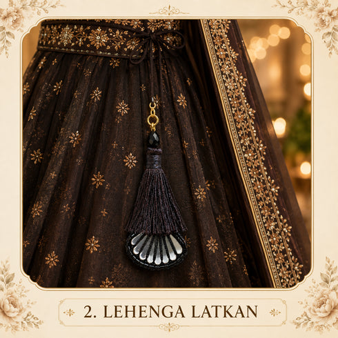 Dark Brown Handmade Ethnic Latkan Tassel Pack of 2 for Saree, Blouse & Lehenga | Craft Shop India