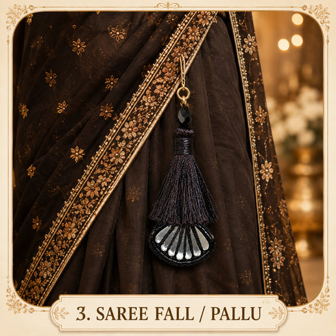 Dark Brown Handmade Ethnic Latkan Tassel Pack of 2 for Saree, Blouse & Lehenga | Craft Shop India