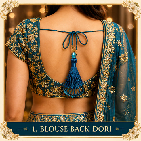 Rama Blue Handmade Ethnic Latkan Tassel Pack of 2 for Saree, Blouse & Lehenga | Craft Shop India