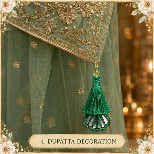 Green Handmade Ethnic Latkan Tassel Pack of 2 for Saree, Blouse & Lehenga | Craft Shop India