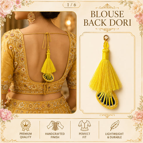 Yellow Mirror Handmade Ethnic Latkan Tassel Pack of 2 for Saree, Blouse & Lehenga | Craft Shop India