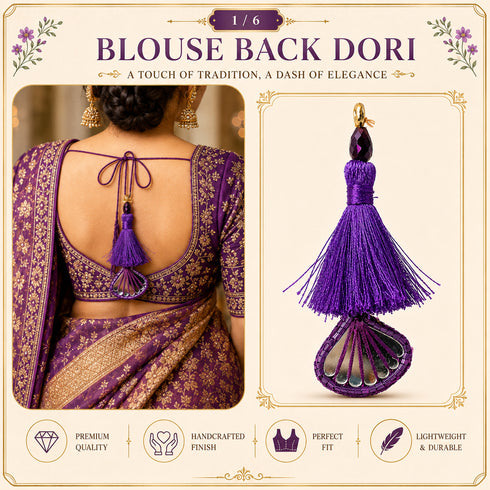 Purple Mirror Handmade Ethnic Latkan Tassel Pack of 2 for Saree, Blouse & Lehenga | Craft Shop India