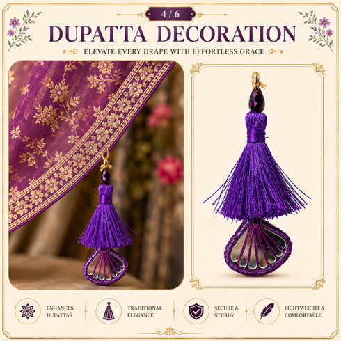 Purple Mirror Handmade Ethnic Latkan Tassel Pack of 2 for Saree, Blouse & Lehenga | Craft Shop India