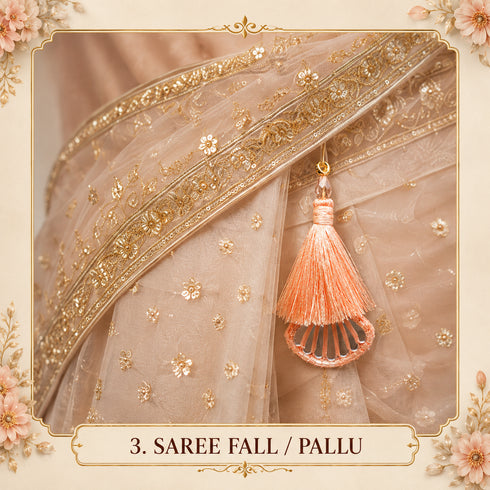 Peach Handmade Ethnic Latkan Tassel Pack of 2 for Saree, Blouse & Lehenga | Craft Shop India