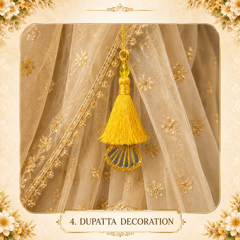 Yellow Mirror Handmade Ethnic Latkan Tassel Pack of 2 for Saree, Blouse & Lehenga | Craft Shop India