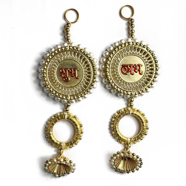 Golden Color Shubh Labh | Shubh Labh | Decoration | Set of 2 | Women Design | Golden Acrylice design | Online Art | Indian Craft | Craft Shop India