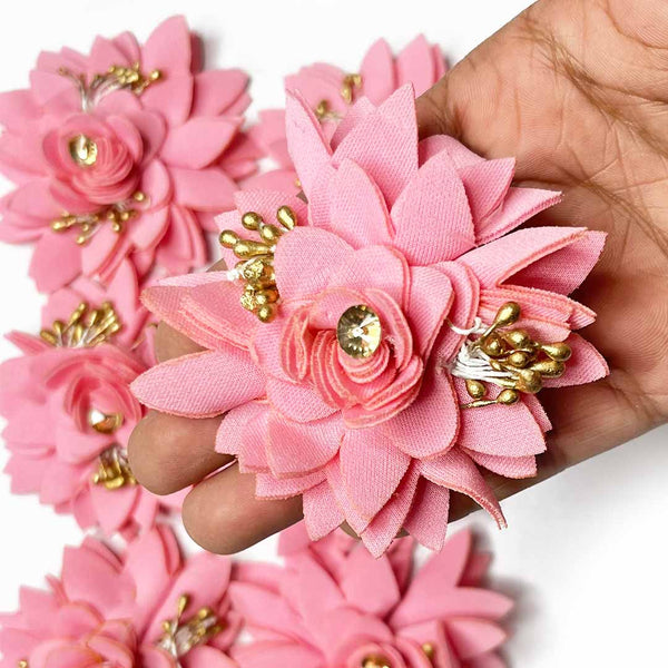 Baby Pink Color Flower | Artificial Flower | Baby Pink Design Flower | Women | Flower Set of 6 | Pink Color | Indian craft | Art Making | Craft Making | Dress Making | Online Art | Craft Shop India