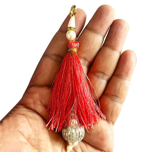 Multicolor Silk Thread Cutdana Beads Tassels Beads Set Of 10 Pcs. | Craft Shop India