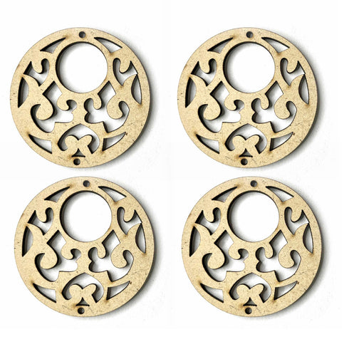 Round Shape Mdf Pendent Or Ear Ring Cutting Shape Set Of 6