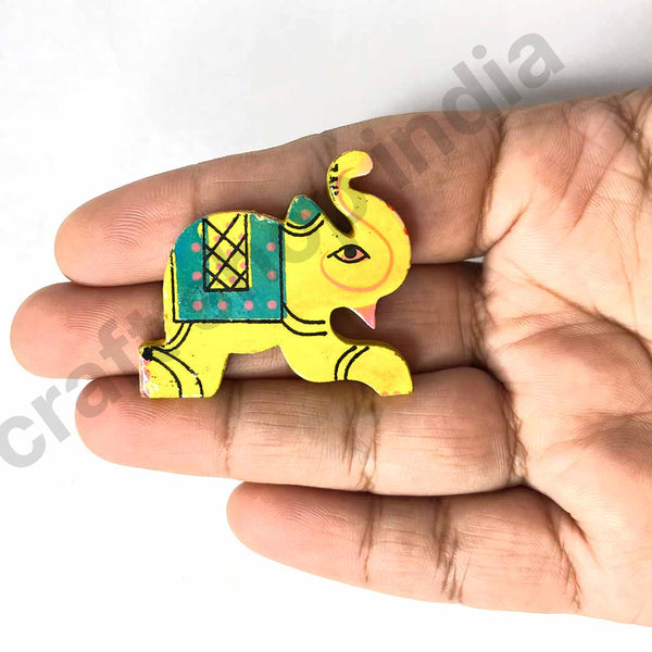 Yellow Wooden Elephant | elephant | elephant mioniature | Craft Shop India | Wooden Miniature | Wooden Art | Craft Shop India
