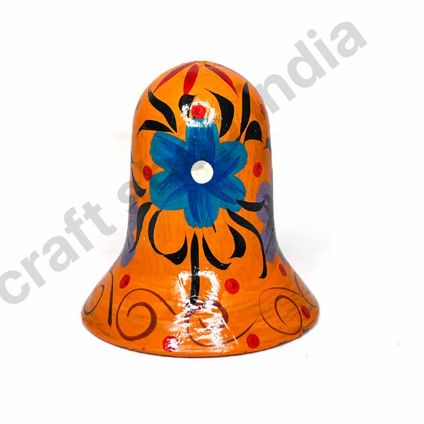 Orange Color Bell | Handpainted Bells | Big SIze Bells | Wooden Craft | Wooden Art | Amamzing Style Bell | Decoration | Home | Online Product | Craft Shop Online | Online Art | Craft Shop India