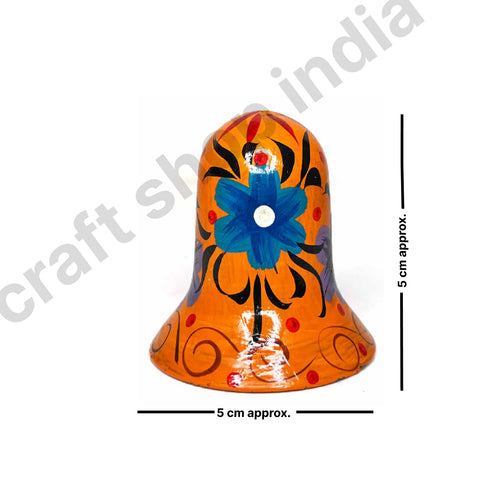 Orange Color Big Size Handpainted Bells (Set Of 2)