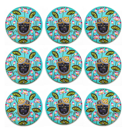 Shreenath Jee Mdf Set Of 6 | Krishna Ji | MDF | Lord Krishna | Art Craft | Craft Shop India | Lotus Flower | Pichwai Art | Kala | Craft Art | MDF | MDF Cutout | Pichwai SHrinath ji | Shrinathji With Lotus | Indian Decoration | Indian Art | women