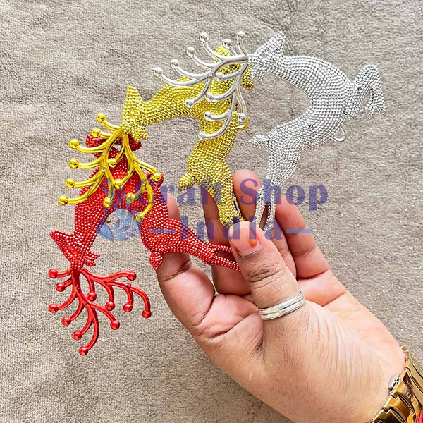 Multicolor Deer Christmas Decor Pack Of 6