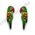 Green Parrot Wooden Miniature Small Size