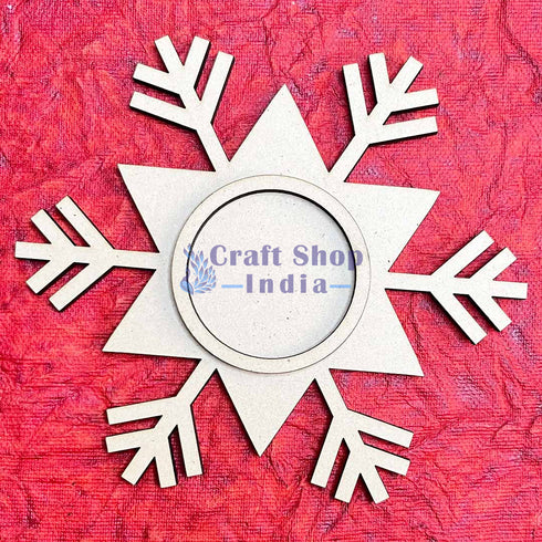 Christmas Snow Design Tea Light Holder Set of 2