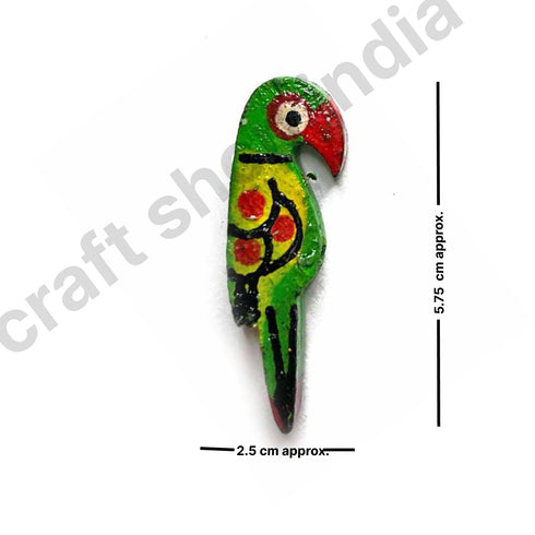 Green Parrot Wooden Miniature Small Size