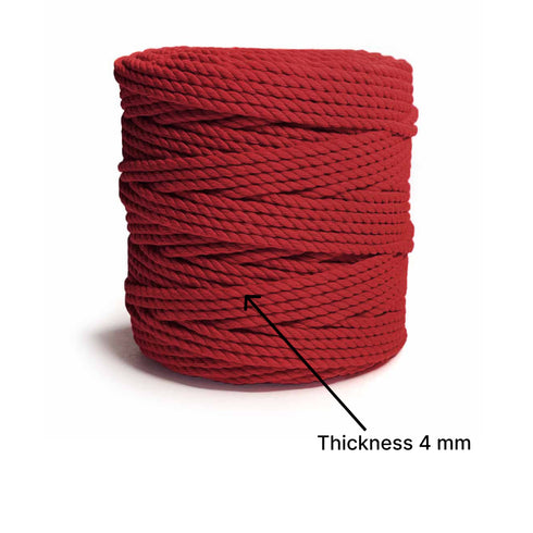 Rust - 4 mm Twisted Macrame Cord