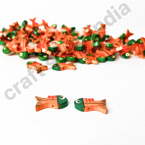 Orange & Green Wooden Fish
